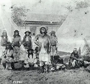 Oklahoma Prints: American Apache Chieftan W/Prisoners