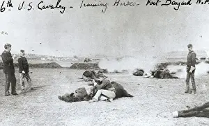 Deceit Prints: American Cavalry Men with Horses as Shields During Weapon Firing