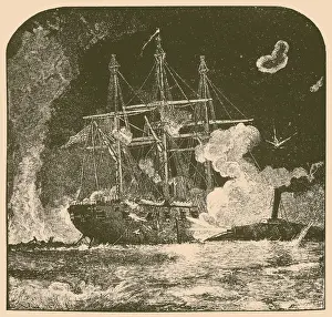 American Civil War, Naval Battle USS Brooklyn Vs CSS Manassas