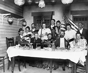Side Chair Prints: American Family Pouring Liquor at Independence Day Party