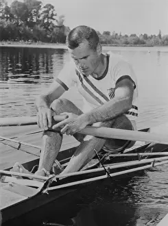Melbourne Prints: American Finishing Third in Sculls Event