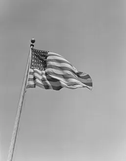 American flag on mast