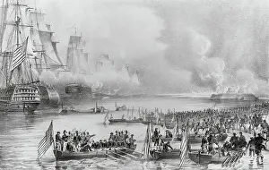Veracruz State Prints: American Forces Landing at Vera Cruz