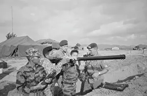 Special Forces Prints: American Green Berets in Position for War on Terrain