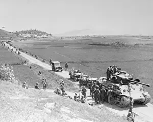 Unpaved Road Prints: American Infantry Advancing Toward 38th Parallel During Korean War