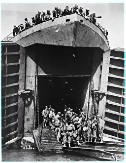 Northern Africa Prints: American Landing Ship Tank Off Coast