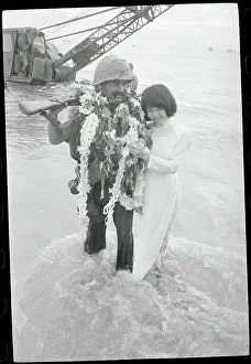 American Marine on Vietnam Tour Receiving a Welcoming Flower