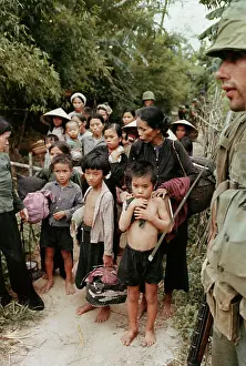 Villager Prints: American Marines Guarding Vietnamese Villagers