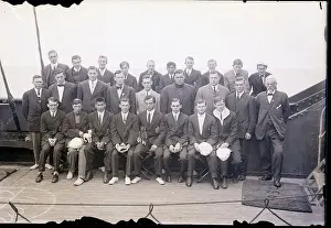 Prints of (Original Caption) 1912- Picture of the American Olympic men's team posing together Capturing Glory: A Journey Through Olympic History: American Olympic Team