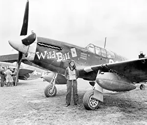 American Pilot Posing by P-51