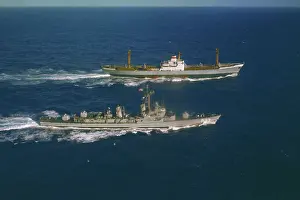 American and Russian Military Vessels Offshore of Puerto Rico