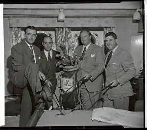 American Ryder Cup Team Posing Around Golf Bag