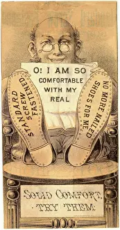 American Shoe Advertising Trade Card Circa 19th Century
