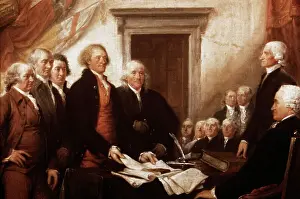 Detail of American Signatories from Declaration of Independence, 4 July, 1776 by John Trumbull