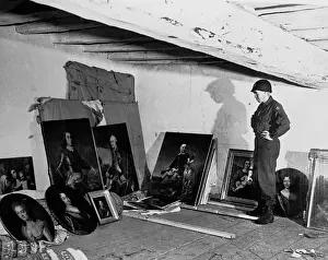 American Soldier Looking at Stolen Paintings