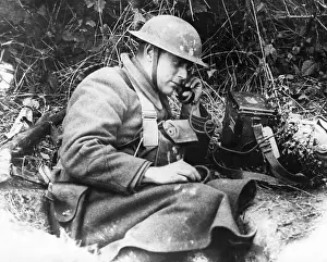 Patience Prints: American Soldier on Mobile Phone While in the Field
