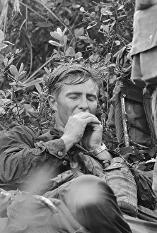 Cavalry Prints: American Soldier in Vietnam Yawning