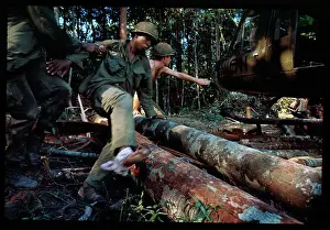 Da Nang Prints: American Soldiers Attempting to Board Helicopter