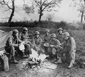 Private Prints: American Soldiers Around Campfire