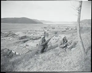 American Soldiers as Canvassing for Snipers on Hillside
