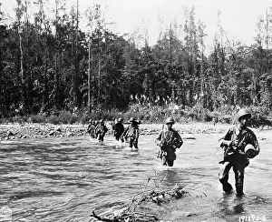 Wading Prints: American Soldiers Crossing a River