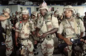 American Soldiers Posing Before Leaving Saudi Arabia