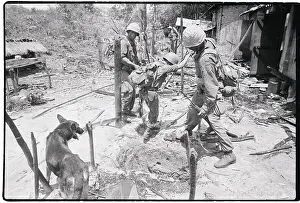 Tunnel Prints: American Soldiers W/Dog Inspect Tunnel