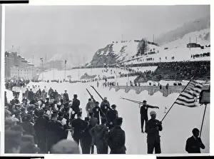 American Team Marching into Olympics at Moritz