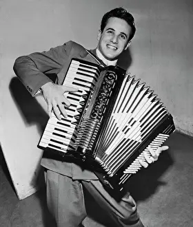 Accordion Prints: American Teen Idol Dick Contino Playing Accordion