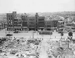 Bombing Prints: American Troops Order Japanese To Work