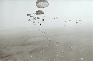 Parachute Prints: American Troops Parachuting in Saigon