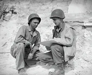 Anzio Prints: American Troops During Recording Session in the Field