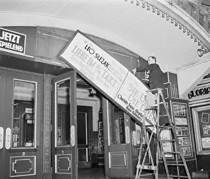 Nationalism Prints: American Worker Removing German-Language Signs