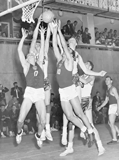 1952 Olympic Games Helsinki Prints: Americans and Soviets Playing Basketball