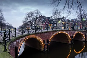 Images Dated 22nd January 2015: Amsterdams Prinsengracht Canal at the Blue Hour