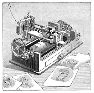 Amstutz Electro-Artograph receiver of an early fax machine from 1895