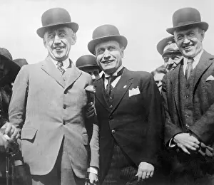 Prints of (Original Caption) Benito Mussolini (1883-1945) Prints: Amundsen Standing with Mussolini and Ellsworth