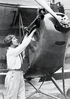 Heroine Prints: Amy Johnson Looking Over Her Plane