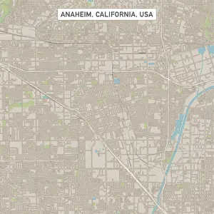 Anaheim Prints: Anaheim California US City Street Map