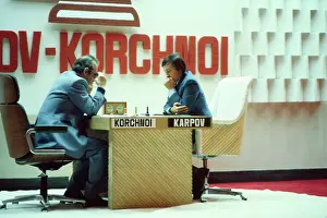 Anatol Karpov and Opponent During Chess Tournament
