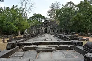 Ancestral slab Banteay Kdei temple Angkor Cambodia
