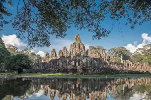 Images Dated 4th October 2016: Ancient Bayon temple, Angkor Thom, the most popular tourist attraction in Siem reap, Cambodia