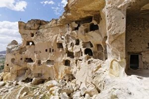 Images Dated 10th May 2014: Ancient cave dwellings, Cavusin, Goreme National Park, Nevsehir Province, Cappadocia