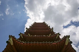 Forbidden City Gallery: Ancient Chinese Temple Tower of Heaven with Traditional Pagoda Tower