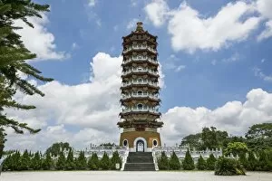 Images Dated 16th July 2016: Ancient Chinese Temple Tower of Heaven with Traditional Pagoda Tower