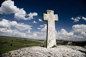 Ancient christian cross in Orheiul Vechi, Moldova