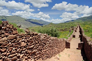 Ancient city wall landscape, Peru