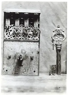 Ornamentation Prints: Ancient Door Lock And Key;Intricate Deta