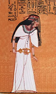 Ancient Egypt Collection: Ancient Egpytian woman, Ancient Egpytian, long braided hair, white dress, fashion, Art
