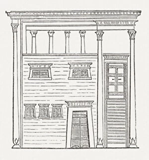 Egyptian Culture Collection: Ancient egyptian apartment building, wood engraving, published in 1876